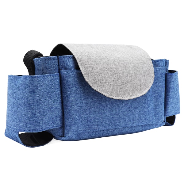 Opbevaringstaske til barnevogne Oxford Cloth Justerbar Spænde Multi Pocket Barnevognstaske Blå Grå