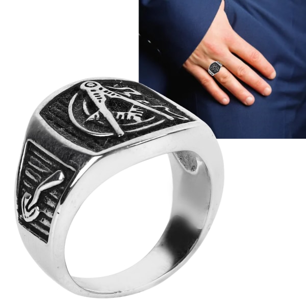 Rustfrit stål graveret ring forhindrer oxiderende moderigtig antik udsøgt elegant ring til daglig hvid størrelse 8