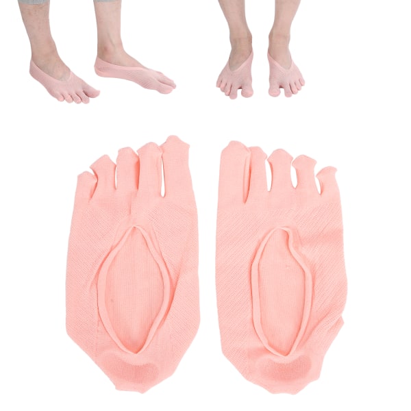 Tåstrumpor för kvinnor No Show Lågt skurna tunna halkfria osynliga sockor med andas med Gel TabPink