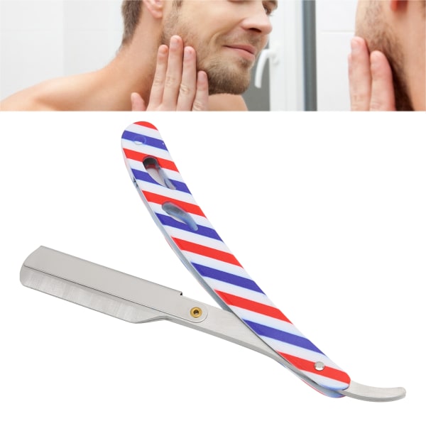 Professionel ligekant barberbladsholder i rustfrit stål Barber manuel barbermaskine til mænd uden klinge