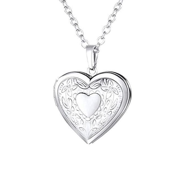 Love Heart Secret Message Medaljong Halskjede