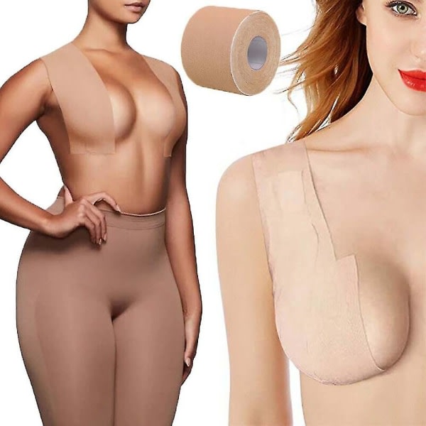 Cover Brystpude Booby Push Up Usynlig klistermærke Abrikos M - 3,8 cm x 5,0 M