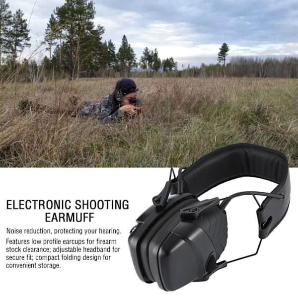 Adjustable Shooting Earmuffs Hearing Protector Foldable Outdoor Noise Cancelling Headphones Built-in Directional Microphone