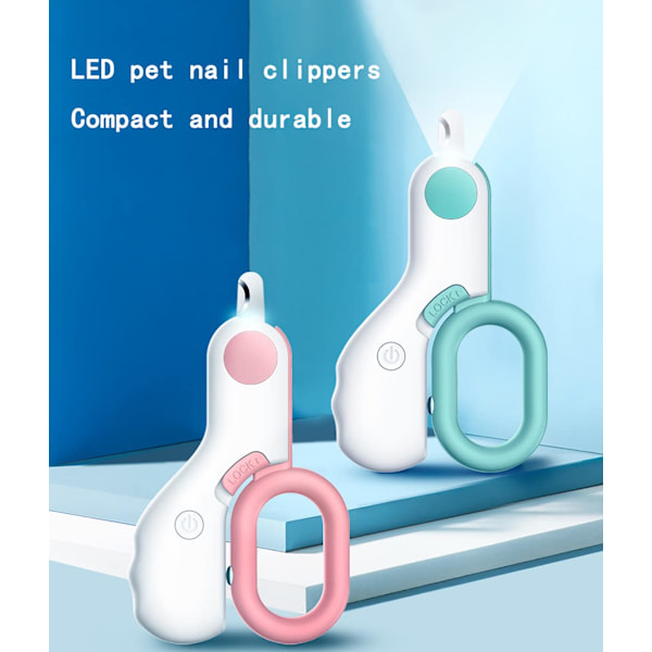 Klosaks for kjæledyr, med LED-lys, for neglblodlinje (blå)