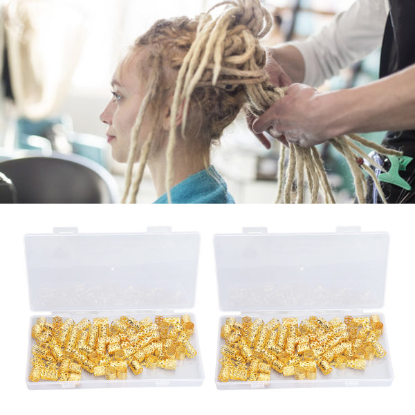 200 stk dreadlocks perler vintage legering hår skjegg perle for hår flette DIY smykker dekorasjon gull