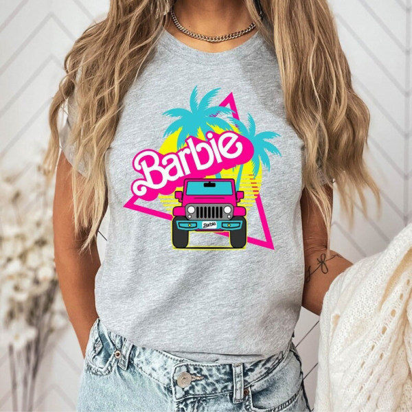 Barbie Trykket T-skjorte Kvinne Sommer Topp T-skjorte GH1014-N S