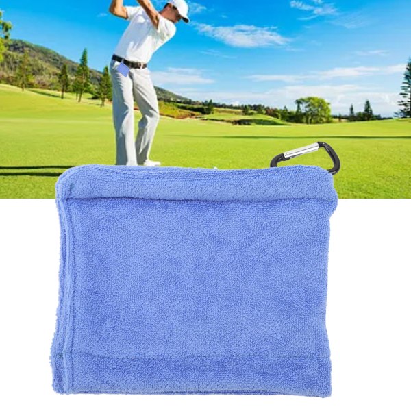 Golfhåndklær Myke flerbruks høy vannabsorpsjon Bærbar mikrofiber golftørkeklut for ball Golfkøller Blå