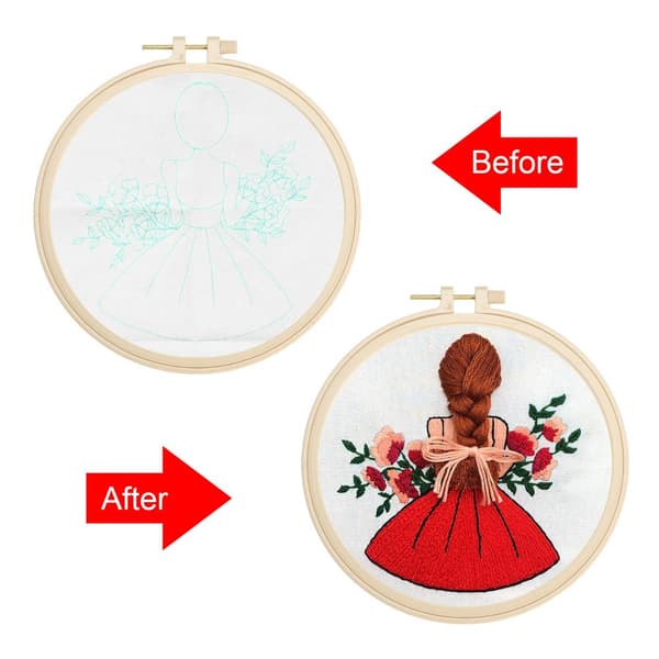 DIY-broderikit Riststing Broderikit for Begynnere HVIT