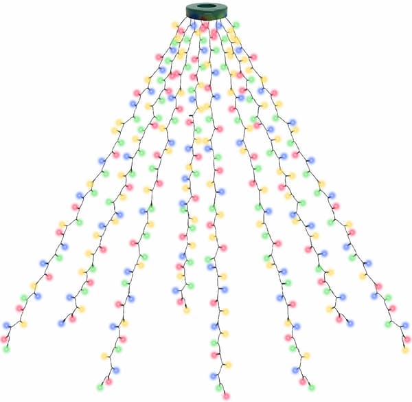 Julegranslys, 400 LED 16 linjer Julelys for tre 8 moduser