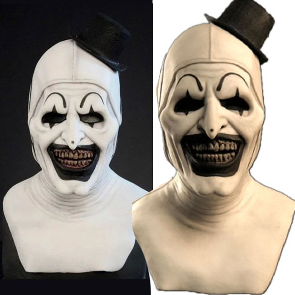 Halloween-skräck Rolig Latex Hel Huvudbonad Rolig Skräck Mask Leksaker Soulless Clown Mask