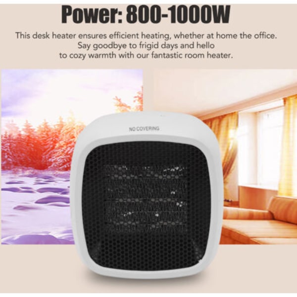 Pöytälämmitin, Mini kannettava sähkölämmitin pienelle toimistolle ja kotiin, valkoinen, EU, 220V.pa