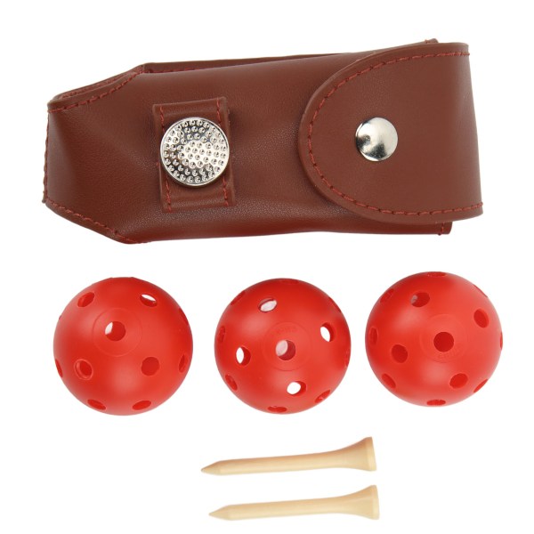 Golfboldpose Lædermagnetisk spænde Design Bærbar golfboldholder til 3 golfbolde