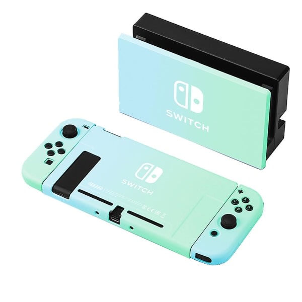 Etui kompatibelt med Nintendo Switch-spillkonsoll Pc-hård deksel og tv-dockingsstativ Skyddsskalblå grønn