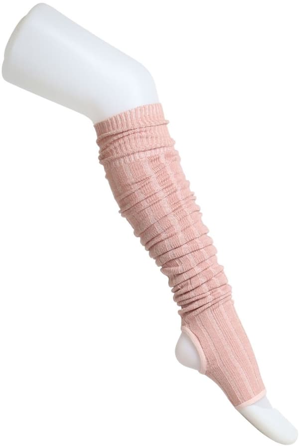 Balletbenvarmere til kvinder, 77 cm bløde akrylstrikkede benvarmere med stigbøjle til dans, varme åndbare elastiske pasform til ballet, pink