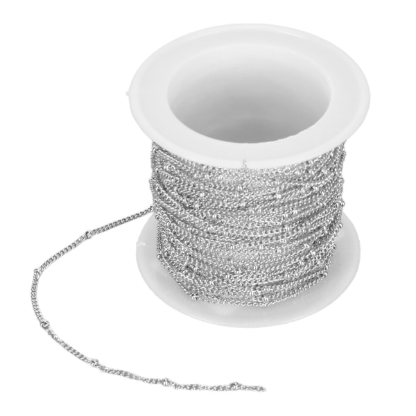 19,6 fod perlekæde rustfrit stål smykkefremstilling DIY linkkæde til halskæde Armbånd ankelkæde stålfarve