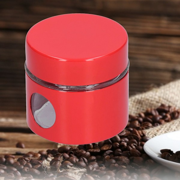 Mini burkar i rostfritt stål för förvaring av kaffe, te och kryddor - Röd