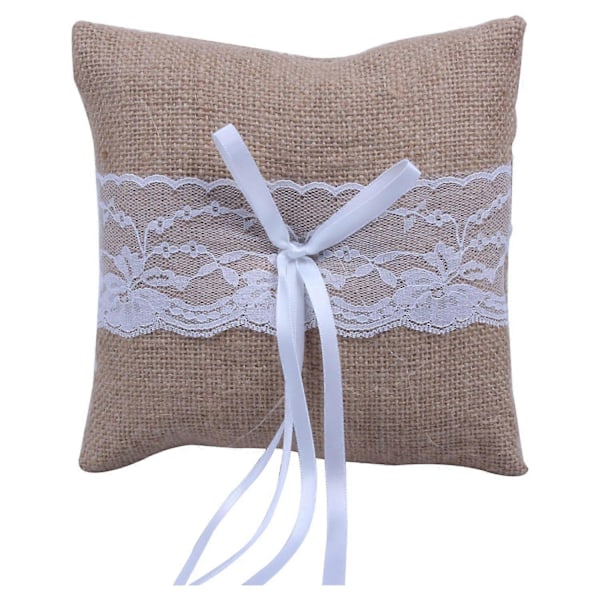 Vintage Rustikk Bryllupsringpute 15 cm x 15 cm.pa