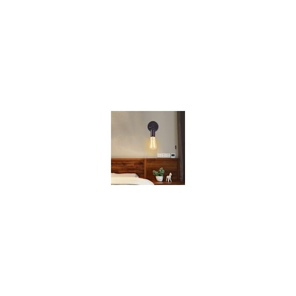 Enkel Industriel Vægslampe i Jern, Loftlampe Modern Loft E27 Armatur til Hjem, Café, Køkken, Stue og Soveværelse, Hotel, Sort