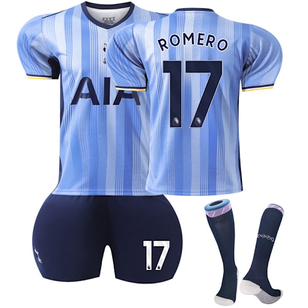 Tottenham Hotspur 2024-2025 bortedrakt for barn og voksne, fotballdrakt nr. 17 ROMERO.pa