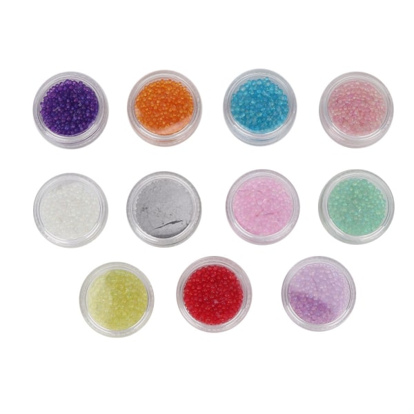 11 stk Nail Art-verktøy Ikke-porøse kaviarperler Epoxy DIY-smykker manikyrdekorasjoner 1-3 mm