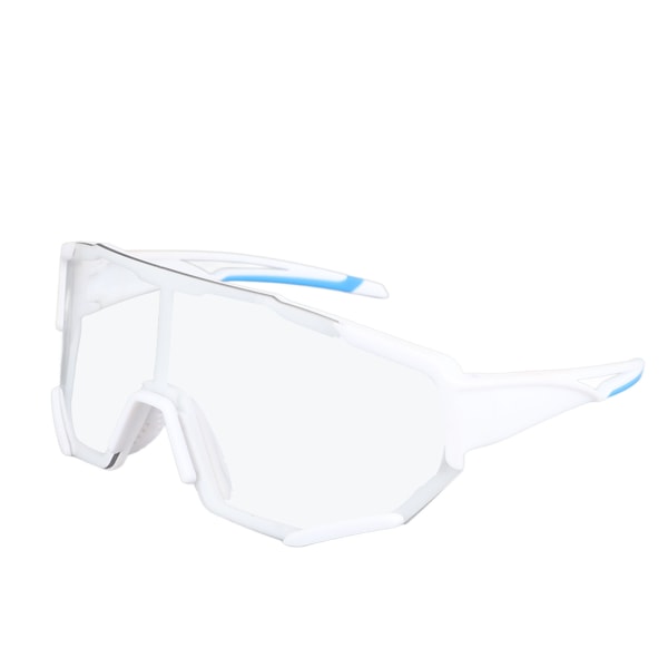 Cykelbriller TR90 UV-beskyttelse Almindelig PC Farveskiftende Sportssolbriller til Ridning Løb Fiskeri Hvid