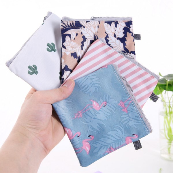 4 stk. Menstruationsbind bind opbevaringspose Organizer lynlås pung taske