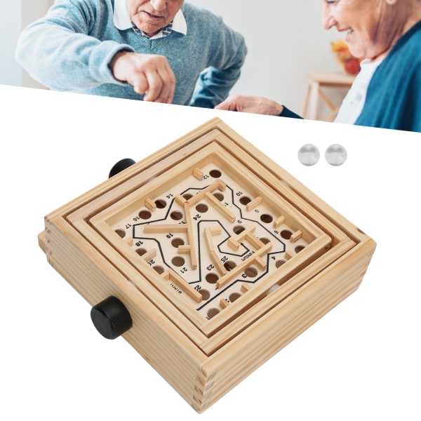 Trælabyrintpuslespil Legetøjsvægte Bordbord Labyrintspil Forebygg demens for ældre
