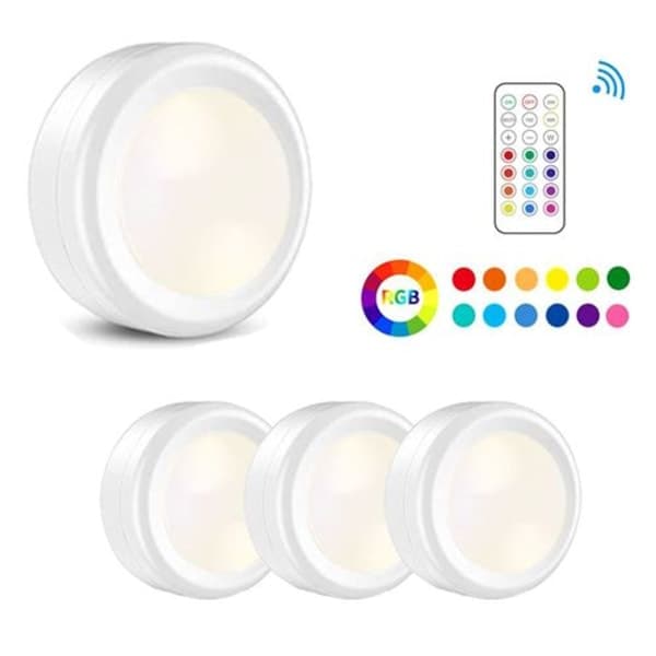 Batteridriven LED-spotlight med fjärrkontroll, 3-pack