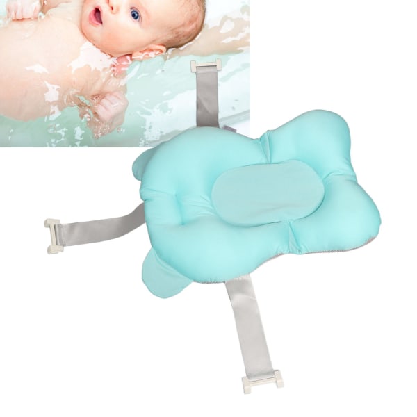 Blå blød pudepude til babybadekar Sød åndbar justerbar nyfødt badekar flydende pudemåtte