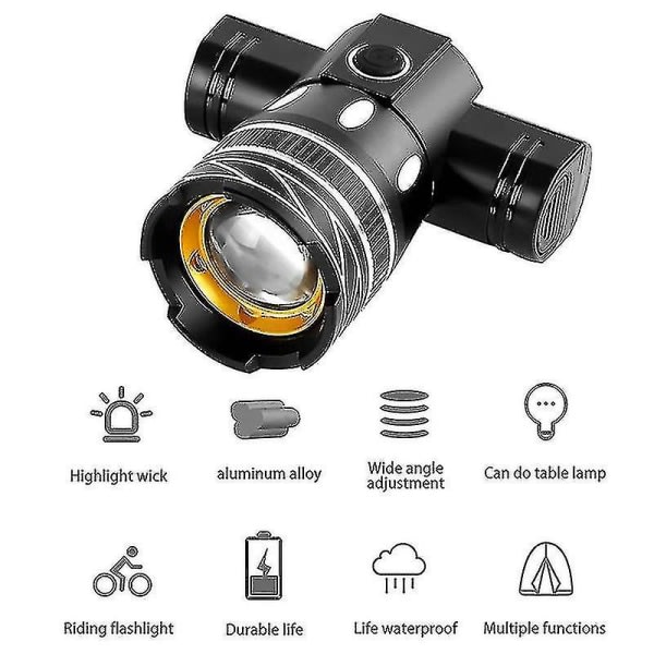 Z30 15000lm T6 Led Light Sykkel/sykkel/ljus Set USB Oppladingsbar Strålkastare/ficklampa Vattentät Zoombar Sykkellampa För Sykkel null ingen