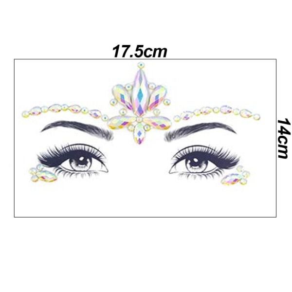 Rhinestone Face Gems Jewels, Rave Crystals Face Gems Stick on, style 4