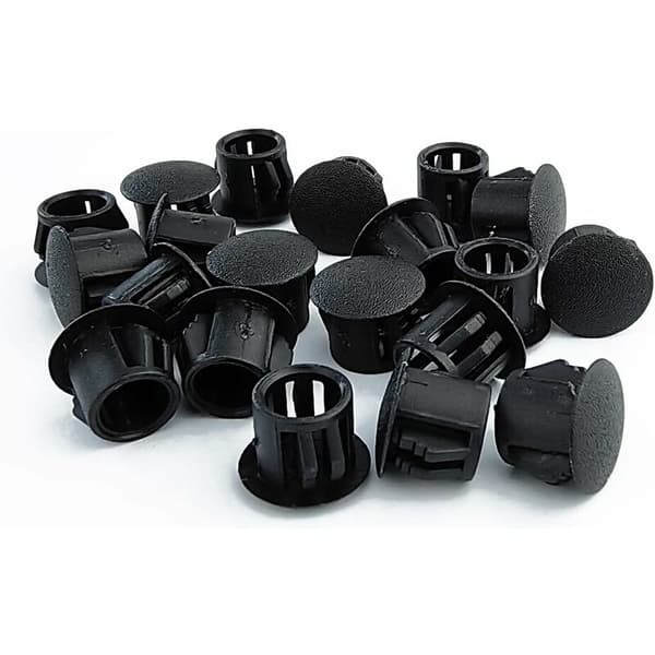 Runde Plastpropper (Sort, 8mm), 20 stk, Møbelhulsskydd, Plastpropper, Borrepropper til Møbelhulsspærrer