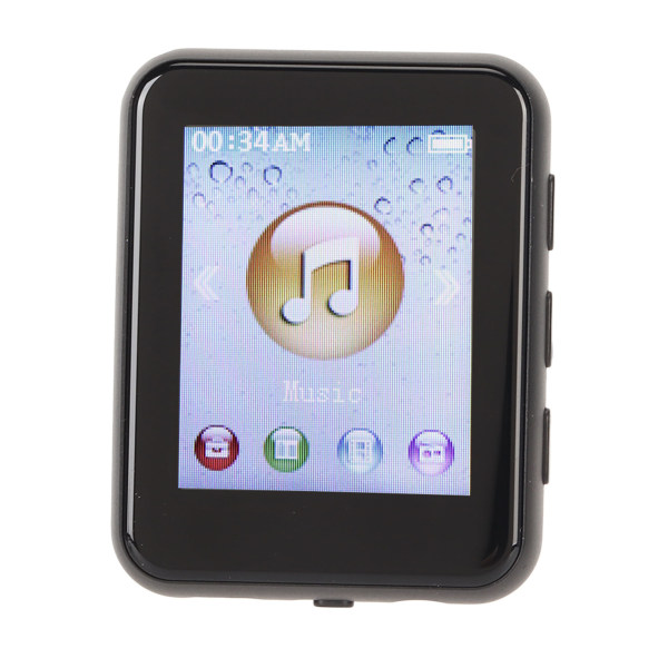 MP3 Bluetooth-spiller HiFi Lossless 1,8 tommers berøringsskjermstøtte Opptak 8G MP3-spiller med høyttaler Elektronisk bok svart