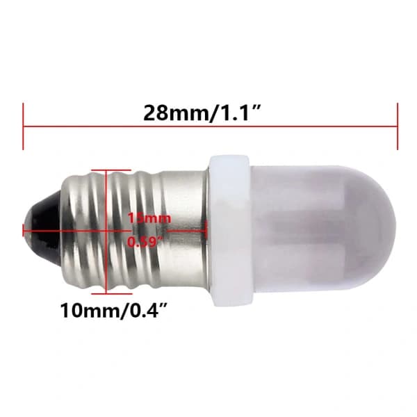 10 stk E10 6V Spot LED-lamper Kaldhvit, 6000K