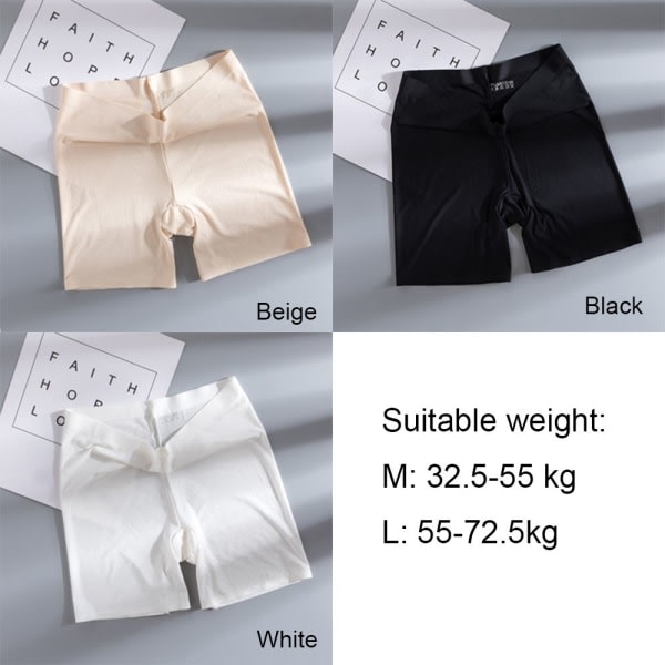 Summer Ice Silk Åndbar Plus Size sømløse bukser SORT L Sort L (55-72,5 kg) Black L (55-72.5kg)