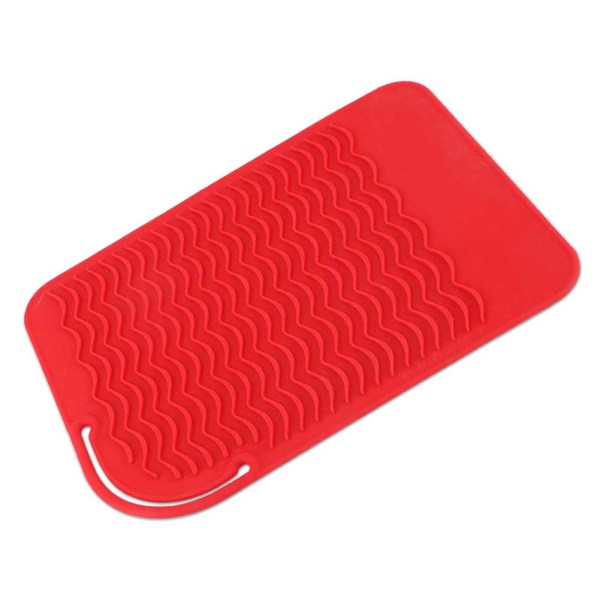 Varmebestandig varmeisoleringspude Foldbar måtte til elektrisk hårrullestang (rød)