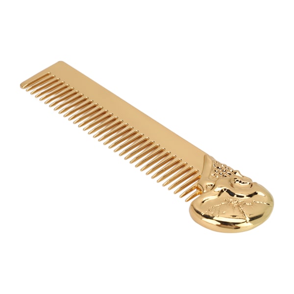 Skjeggkam Hjemmesalong Rustfritt stål Herre Bart-hårkam med hodeskalleformet håndtak Stylingverktøy Gull