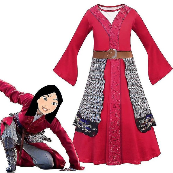 Barn Flickor Disney Princess Hua Mulan Kostymfest Fancy Dress Outfit S 9-10 år