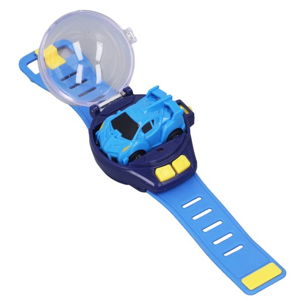 Minifjärrkontroll Watch Leksaker USB Laddning Tecknad Söt Wrist Racing Car Watch för pojkar Flickor Blå