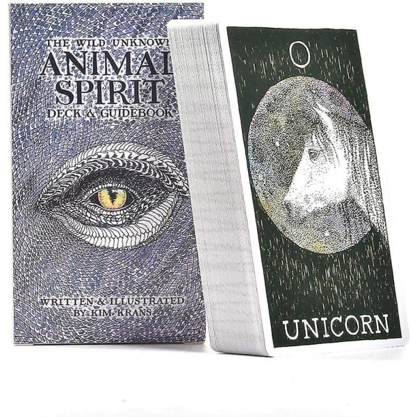 63 The Wild Unknown Animal Spirit Deck og Guidebog Tarotkort Etui Med Farveboks Skæbneforudsigelse Sæt -107.52.5cm