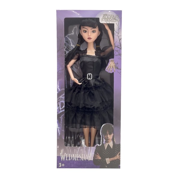 Onsdag Addams Family 11-tums docka - Samlarobjekt, födelsedagsleksakspresenter - Unik design, fansens favorit, presentförpackat alternativ C