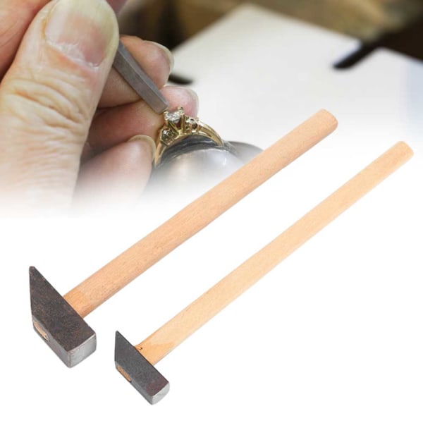 2 stk/sett DIY høy hardhet Hammer Making Reparasjon smykker Metal Processing Tool