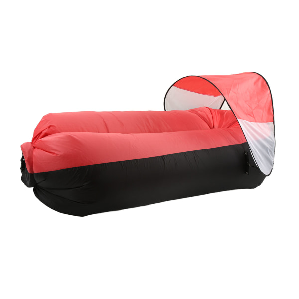 Uppblåsbar utomhussoffa Soffa Bärbar uppblåsbar solstol Luftsoffa för campingvandring Svart Plus Röd