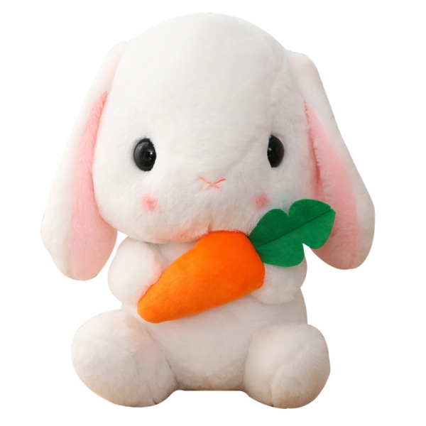 Påskehare Plysjleketøy Påskekanin Bunny kosedyrdukke Hvit plysjhare med gulrot Perfekt bursdagsnyttårsgave til barn
