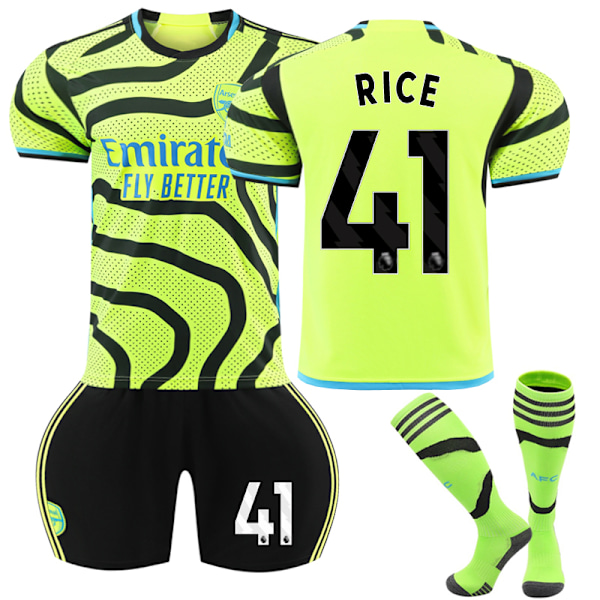 23-24 Arsenal Away Kids Fotbollströja Kit nr 41 RICE nr 41 RICE 6-7 Years