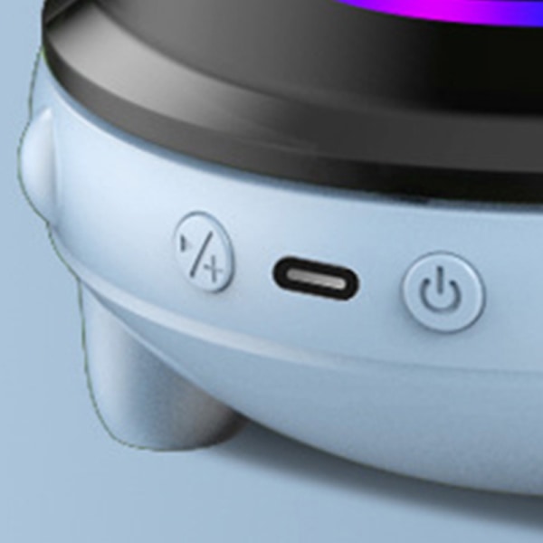 Hoppetaumaskin Bluetooth Musikk LED Automatisk Smart Elektrisk Hoppeutstyr for Innendørs Utendørs Blå