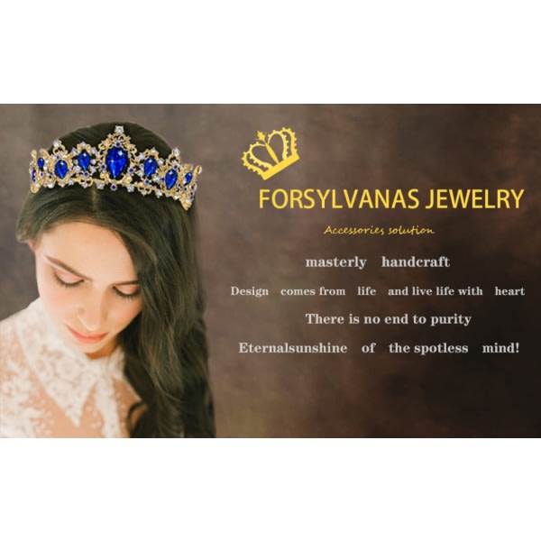 Prinsesskronor og diadem for små flickor - Crystal Princess Crown, födelsedag, bal, kostymfest, Queen Rhinestone Crowns