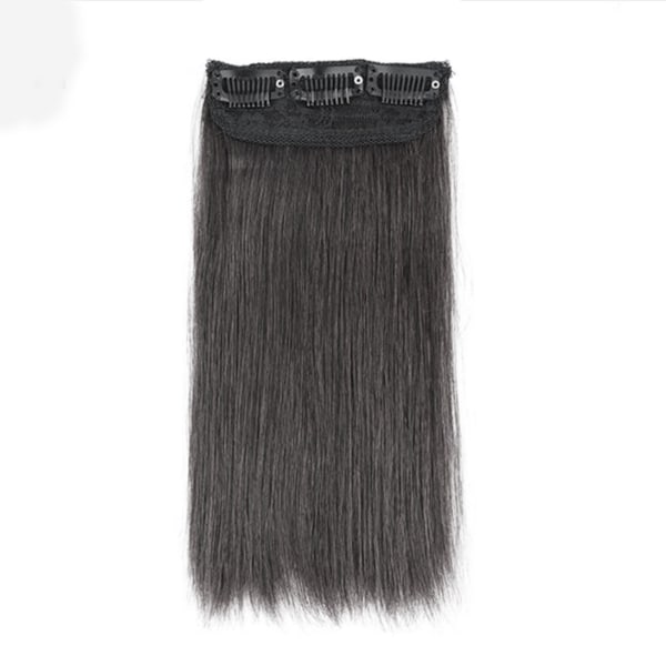 Lige hårstykke 11,8" Længde Fortykket Fluffy Let Elastisk Clip Dame Hårstykke til Fest Fødselsdag Cosplay Brunlig Sort 11,8"