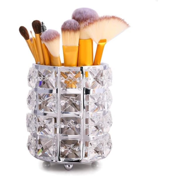 Kruka Makeup Borsthållare Smink Förvaring Organizer, Silver 9 * 12cm