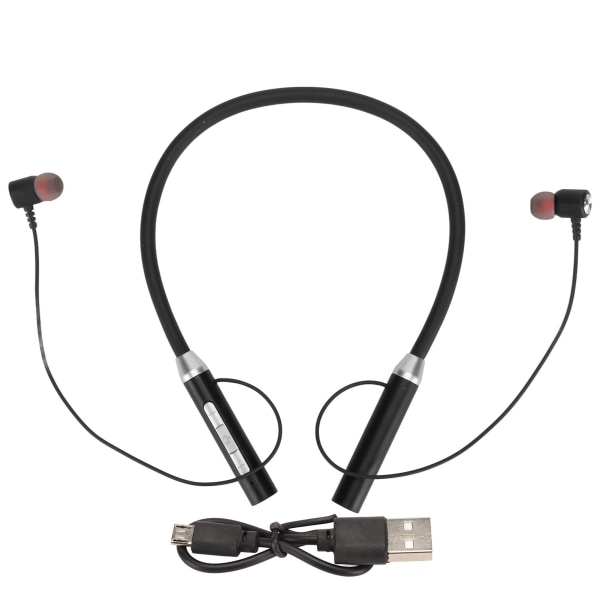Nakkebøjler Trådløse Bluetooth 5.2 IPX5 Vandtætte Stereo Ergonomisk Forstærket Bas Halsbånd Magnetiske Hovedtelefoner Sort